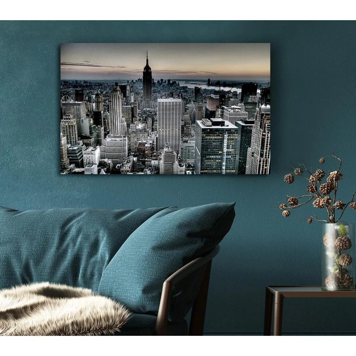 Across New York Canvas Print Wall Art - Yellow / 81.28cm – image 5