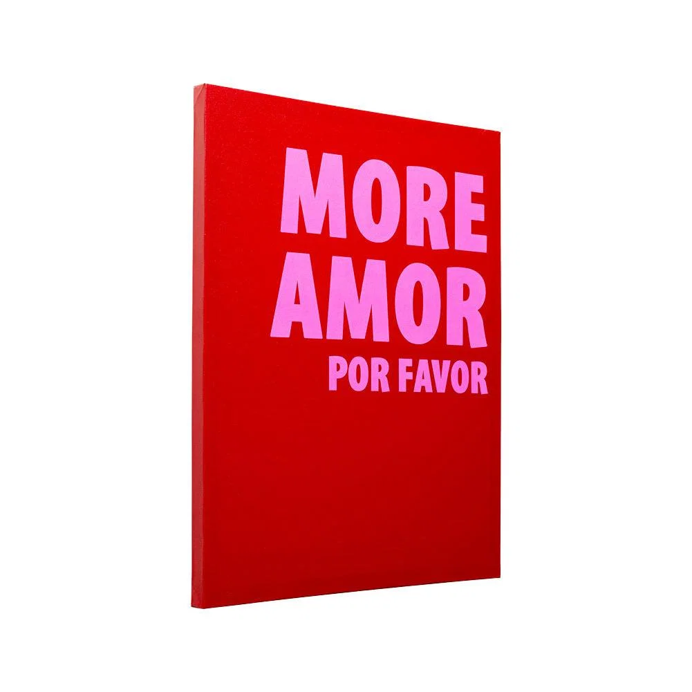 Red & Pink More Amor Por Favor Canvas – image 2