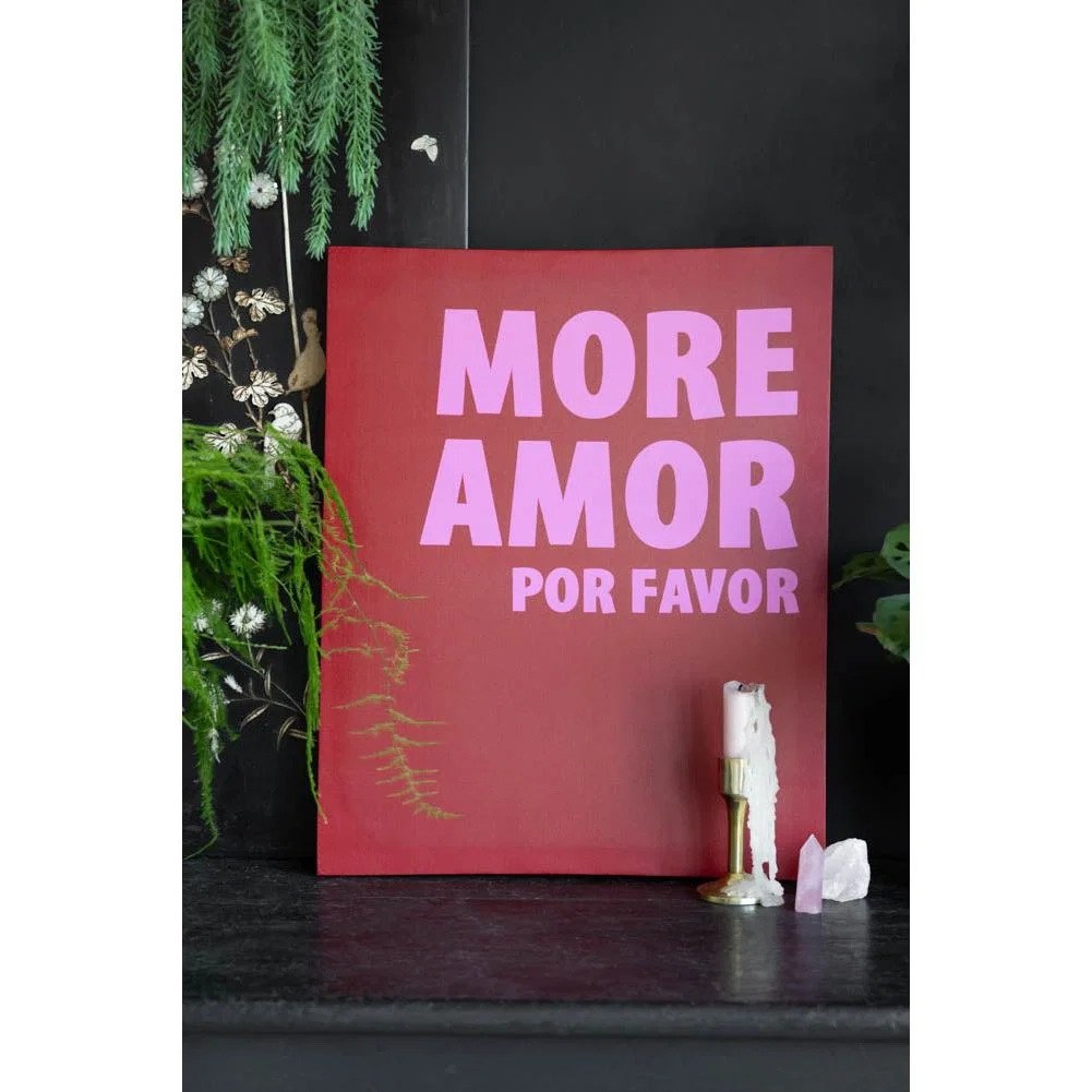 Red & Pink More Amor Por Favor Canvas – image 3