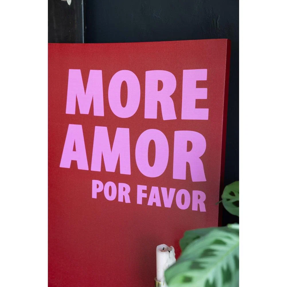 Red & Pink More Amor Por Favor Canvas – image 5