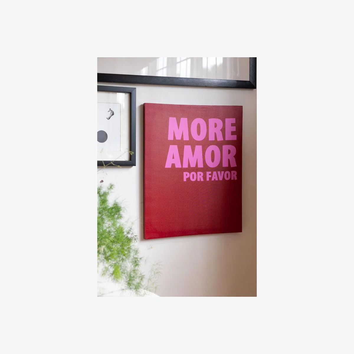 Red & Pink More Amor Por Favor Canvas – image 1