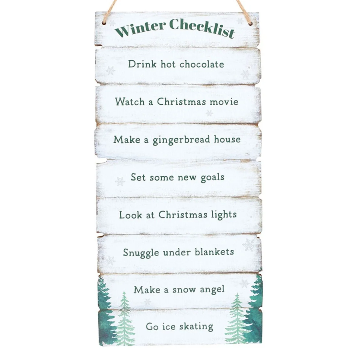 Something Different Winter Wonderland Checklist Hanging Sign - White/Green/Brown – image 2
