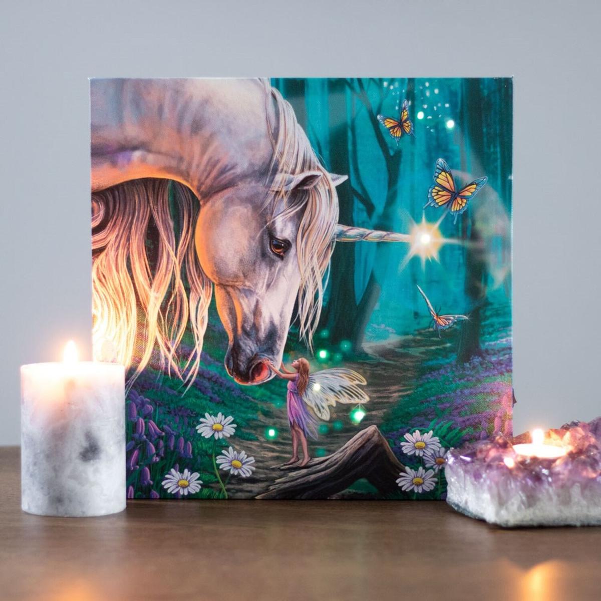 Unicorn and Fairy Light up Canvas - Multicolour – image 1