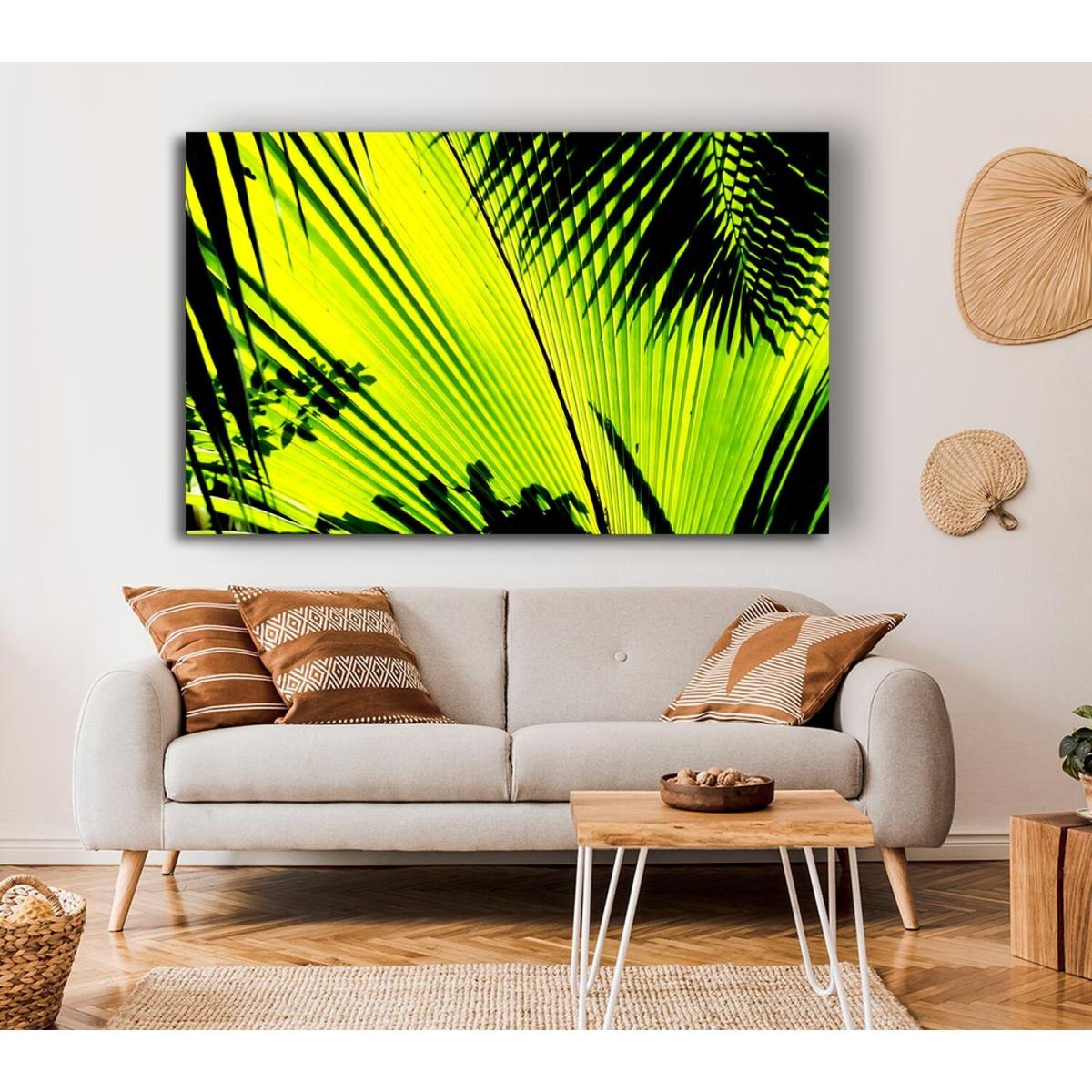 Lime Palm Tree Canvas Print Wall Art - Yellow / 66.04cm – image 4
