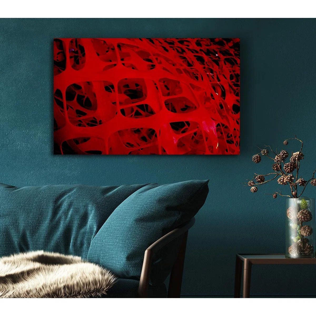 Red Squares Canvas Print Wall Art - Yellow / 50.8cm – image 5