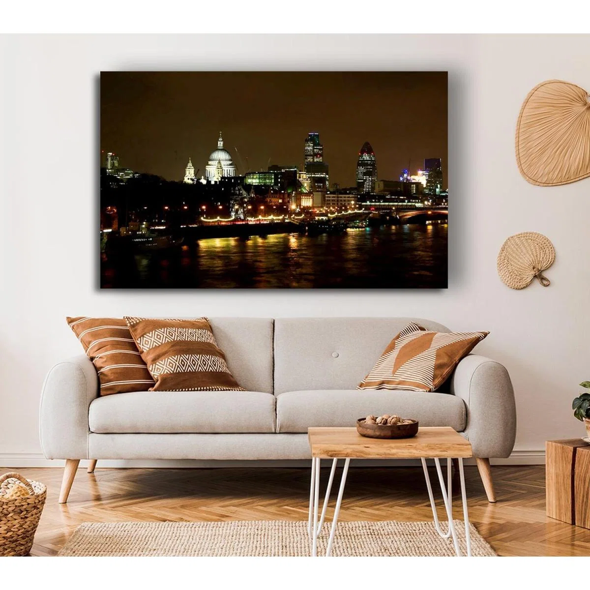 London St Pauls At Night Canvas Print Wall Art - Yellow / 81.28cm – image 4