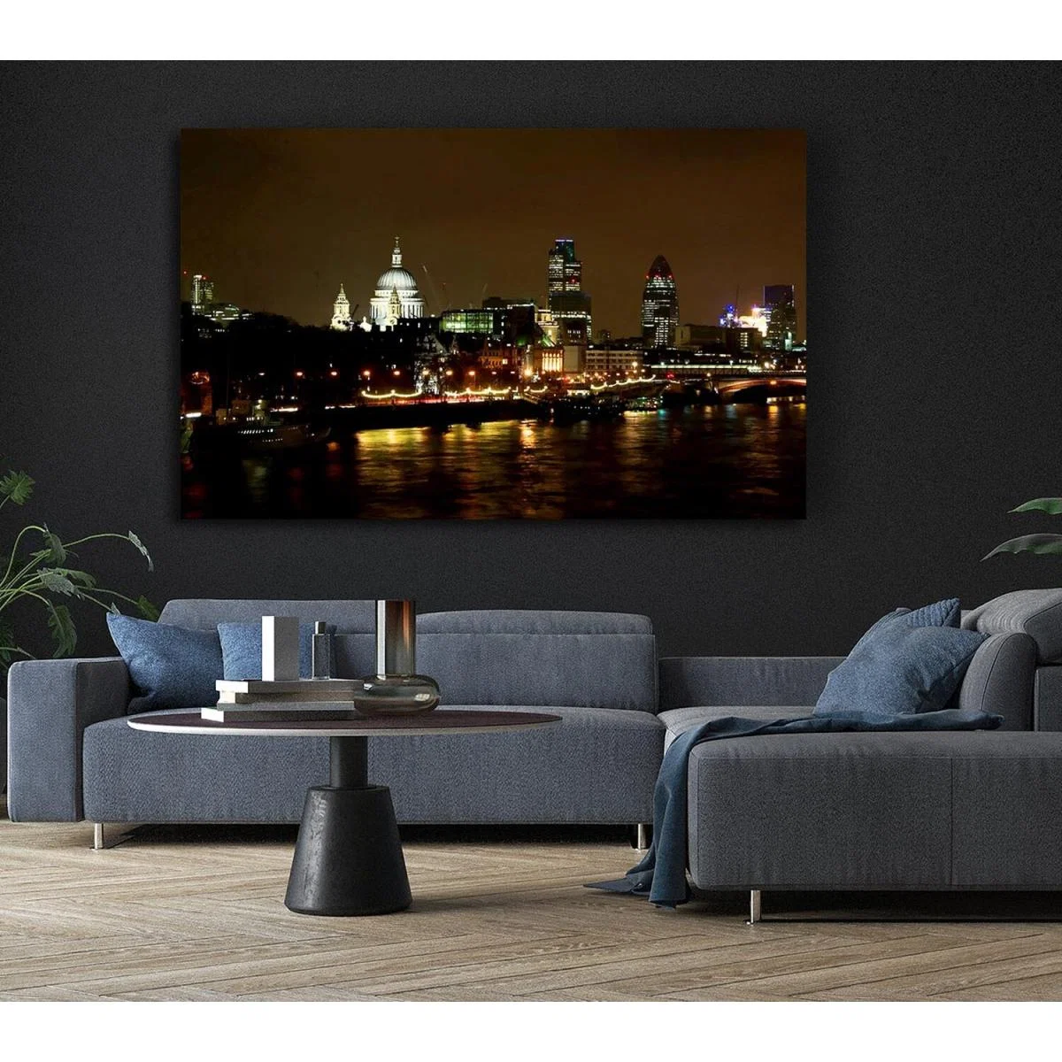London St Pauls At Night Canvas Print Wall Art - Yellow / 81.28cm – image 6