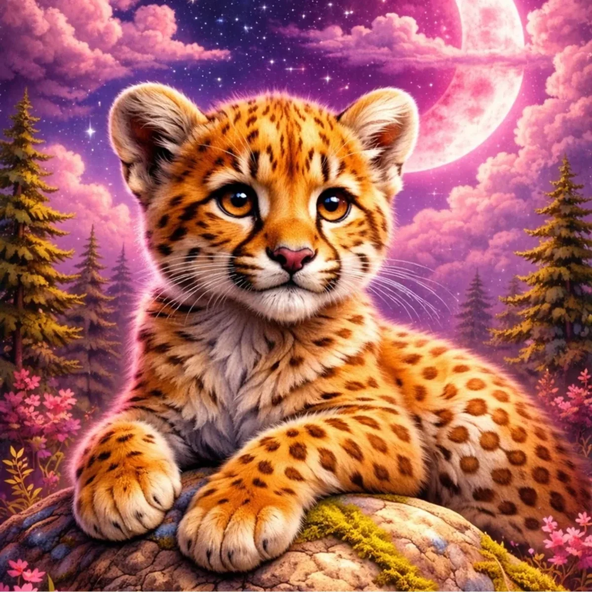 Leopard Cub 5D DIY Diamond Painting Kit - Multi – image 2