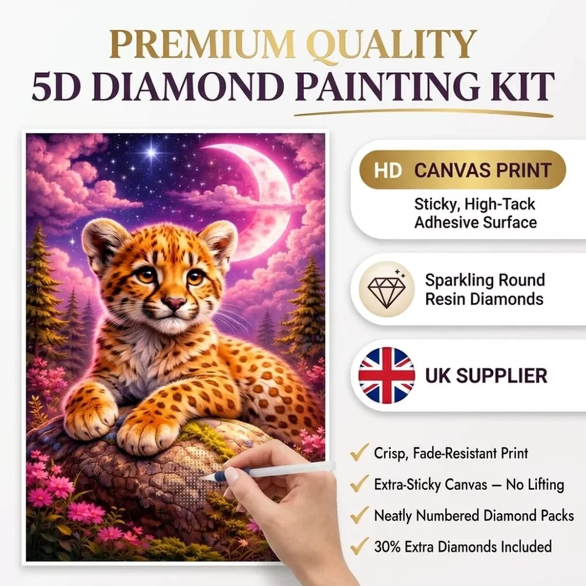 Leopard Cub 5D DIY Diamond Painting Kit - Multi – image 7