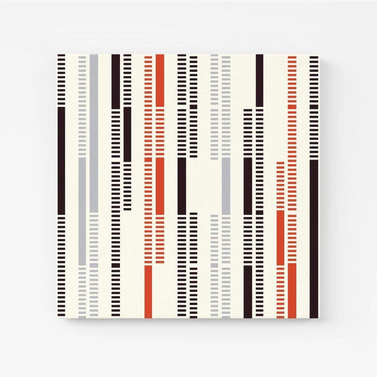 Dashed Stroke Pattern Canvas Print - Red / Small – image 1