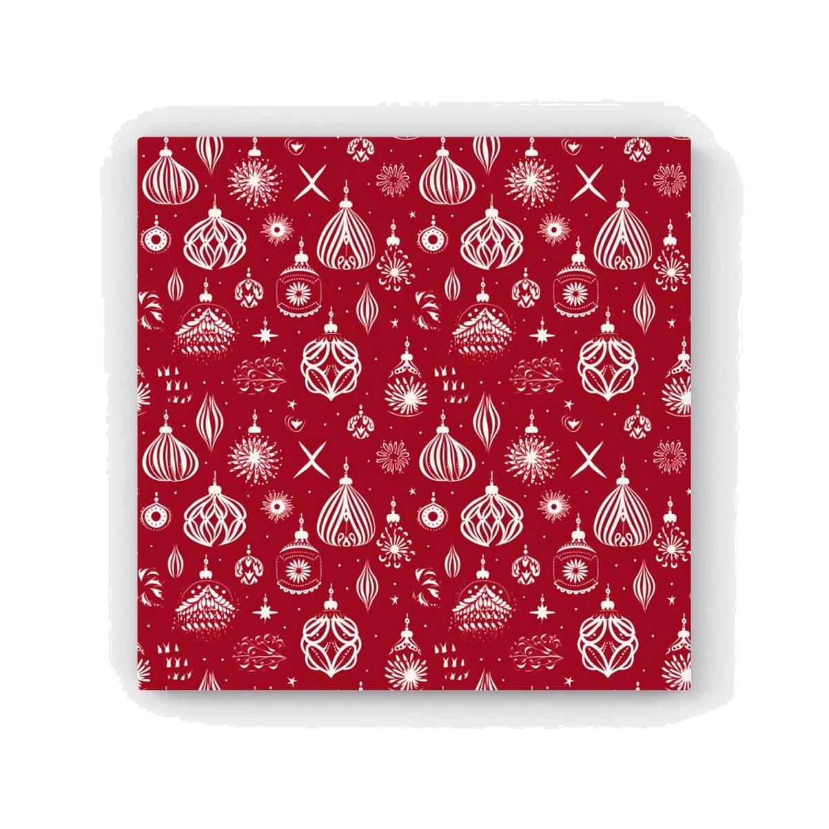 Red Christmas Decorations Pattern HD Metal Print - Red / 40cm
