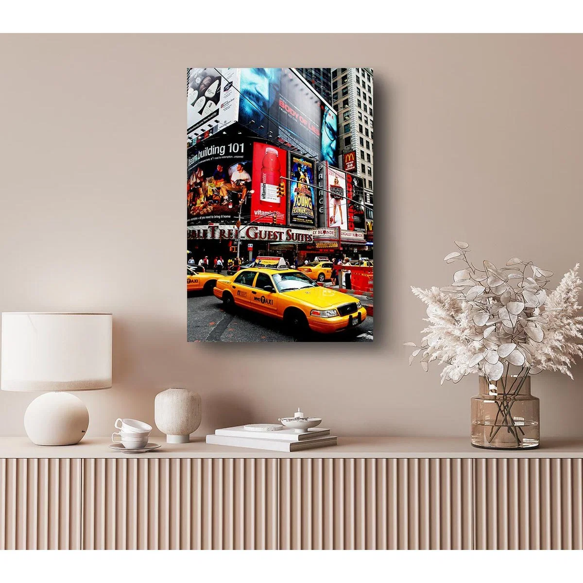 Broadway Cabs In New York Canvas Print Wall Art - Yellow / 66.04cm – image 4