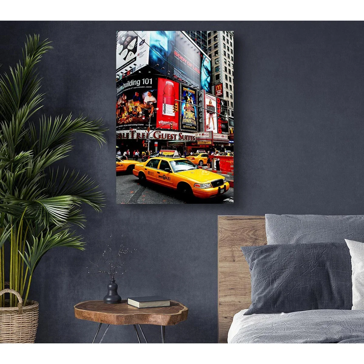 Broadway Cabs In New York Canvas Print Wall Art - Yellow / 66.04cm – image 5