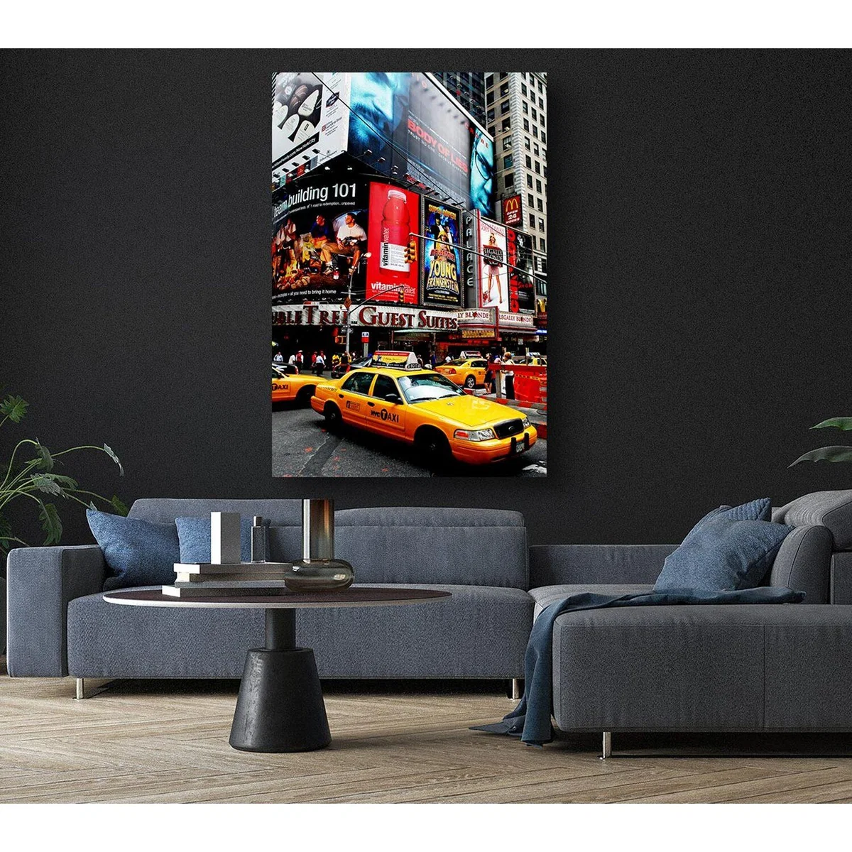 Broadway Cabs In New York Canvas Print Wall Art - Yellow / 66.04cm – image 6