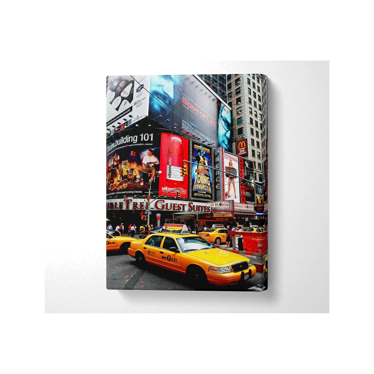Broadway Cabs In New York Canvas Print Wall Art - Yellow / 66.04cm – image 1