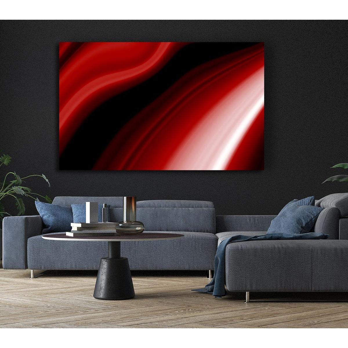 Red Streaks Canvas Print Wall Art - Yellow / 101.6cm – image 6