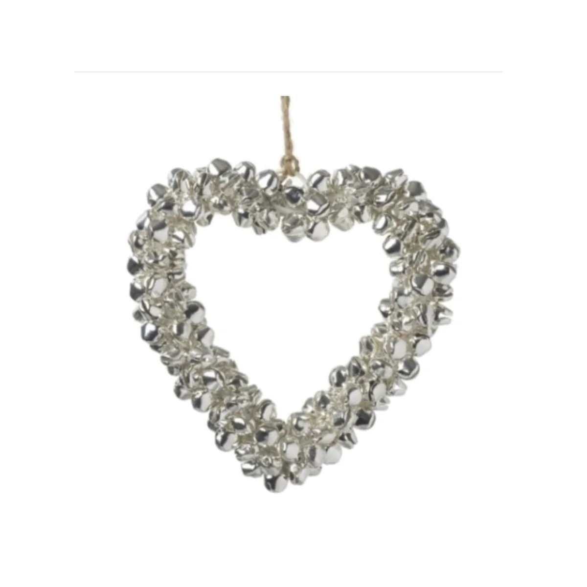 Hanging Silver Bell Heart - Silver