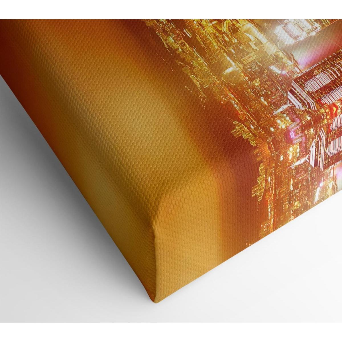 Hong Kong Harbour Nights Canvas Print Wall Art - Yellow / 81.28cm – image 2