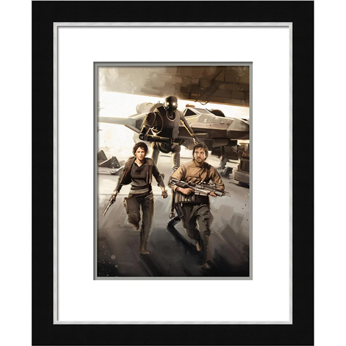 Star Wars Rogue One (Jyn, K-2SO Cassian Run) Framed Print – image 2