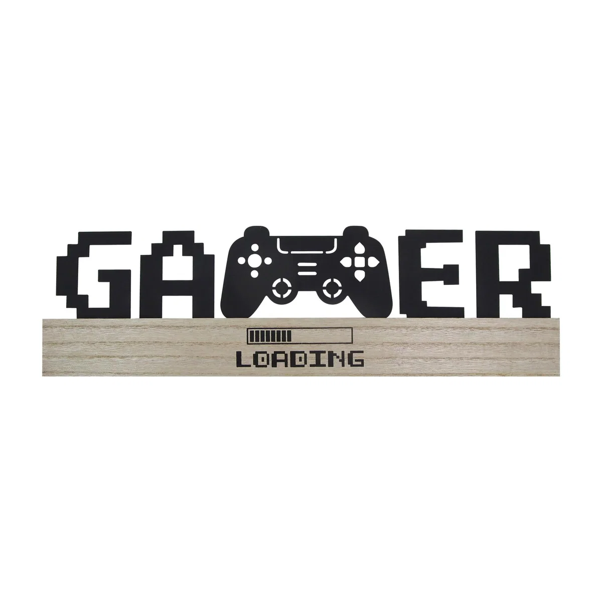 Gamer Pixels Metal Sign - Black
