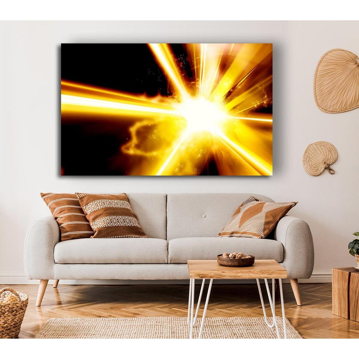 Golden Lightning Bolts Canvas Print Wall Art - Yellow / 81.28cm – image 4