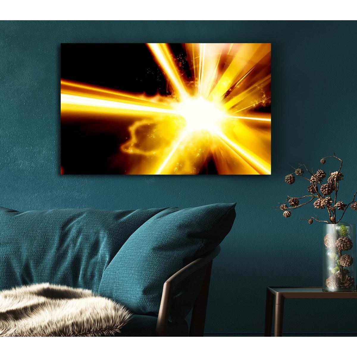 Golden Lightning Bolts Canvas Print Wall Art - Yellow / 81.28cm – image 5