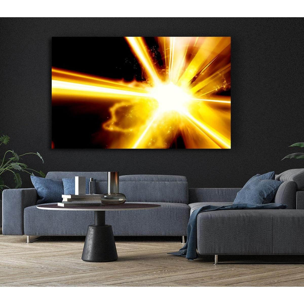Golden Lightning Bolts Canvas Print Wall Art - Yellow / 81.28cm – image 6
