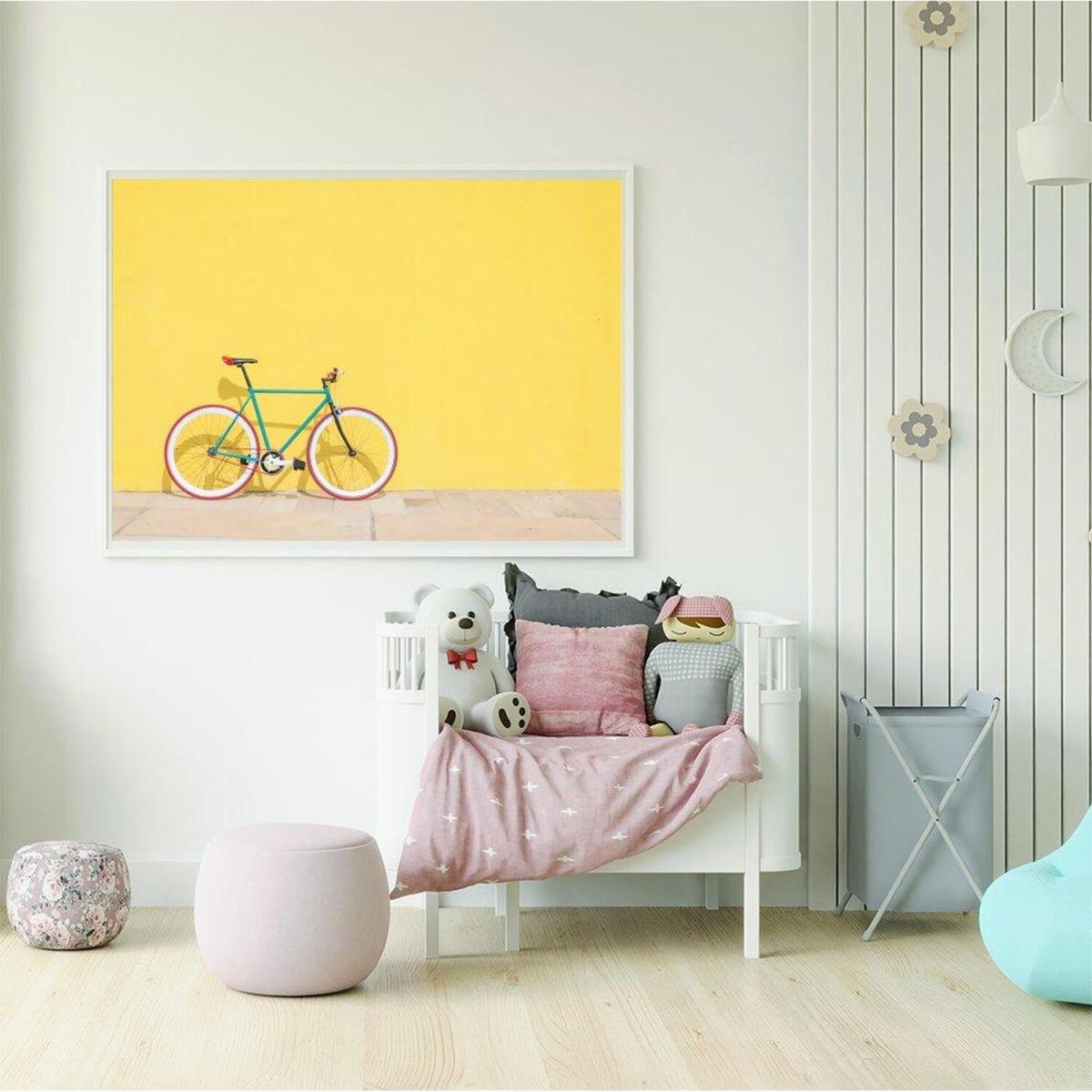 Bike Against Yellow Art Print - Yellow / 42cm – image 2