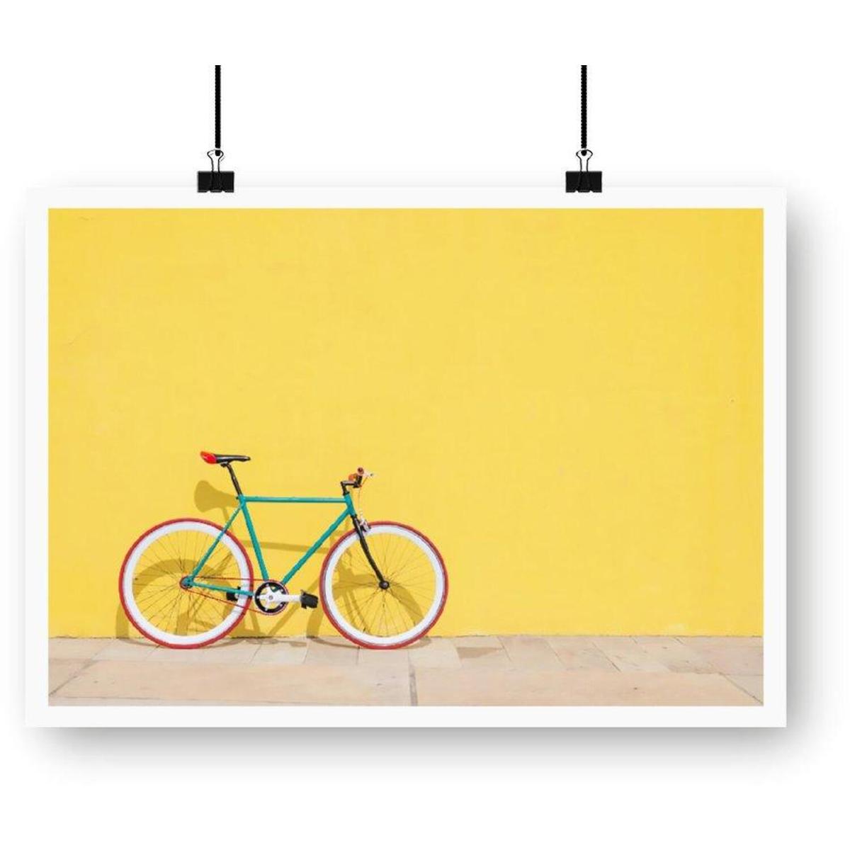 Bike Against Yellow Art Print - Yellow / 42cm – image 3