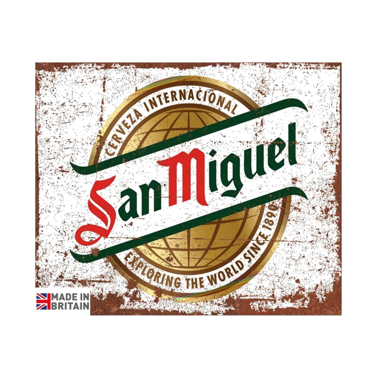 Small Metal Sign Beer San Miguel - White – image 1