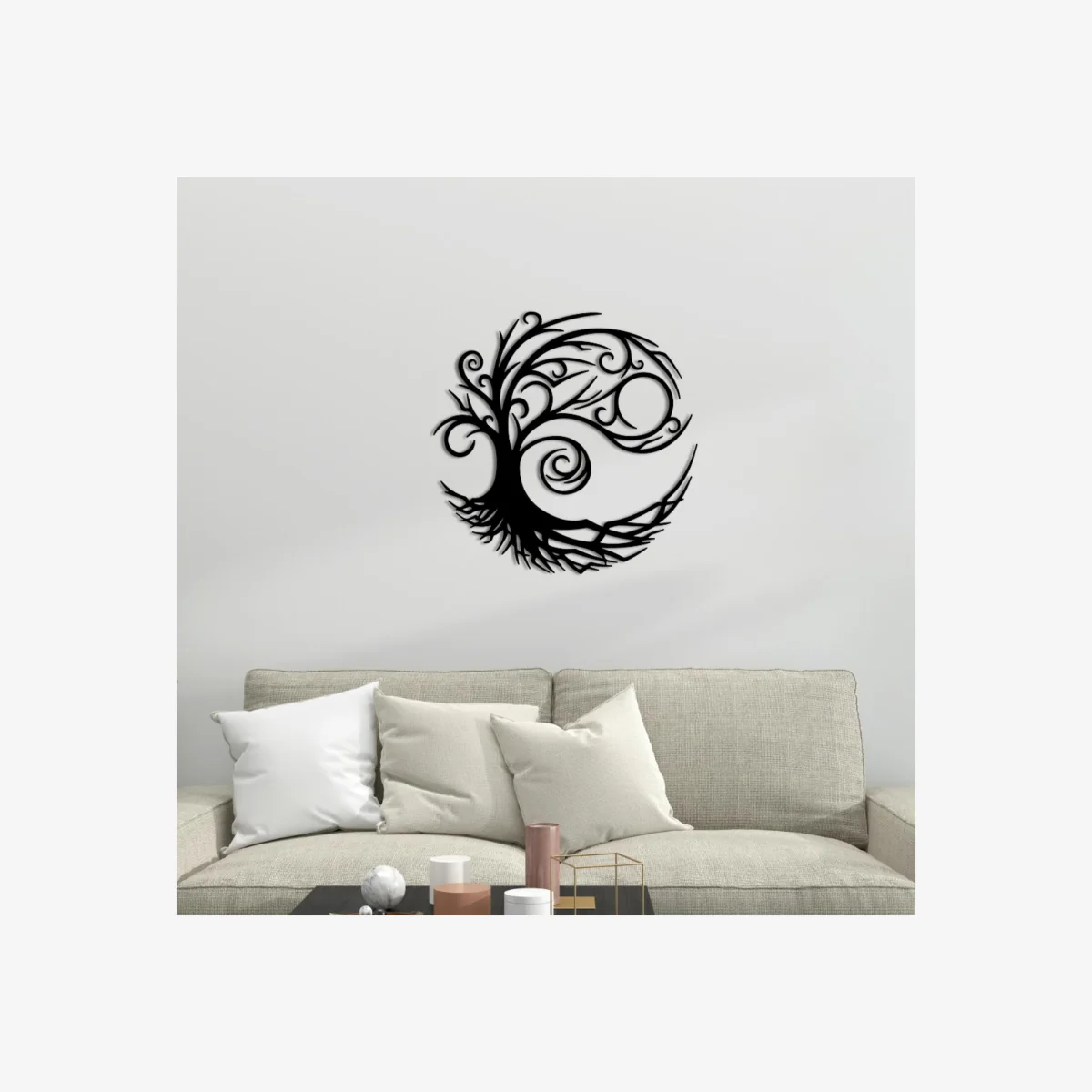 METAL WALL ART-TREE OF LIFE 45X45 CM - Black – image 1