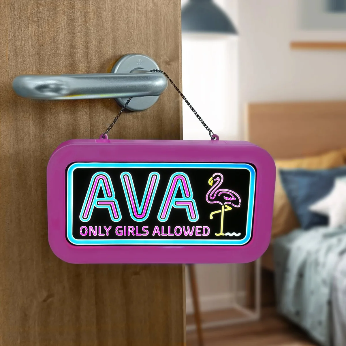 Ava Pre-personalised Light-Up Neon Bedroom Sign - Pink – image 8