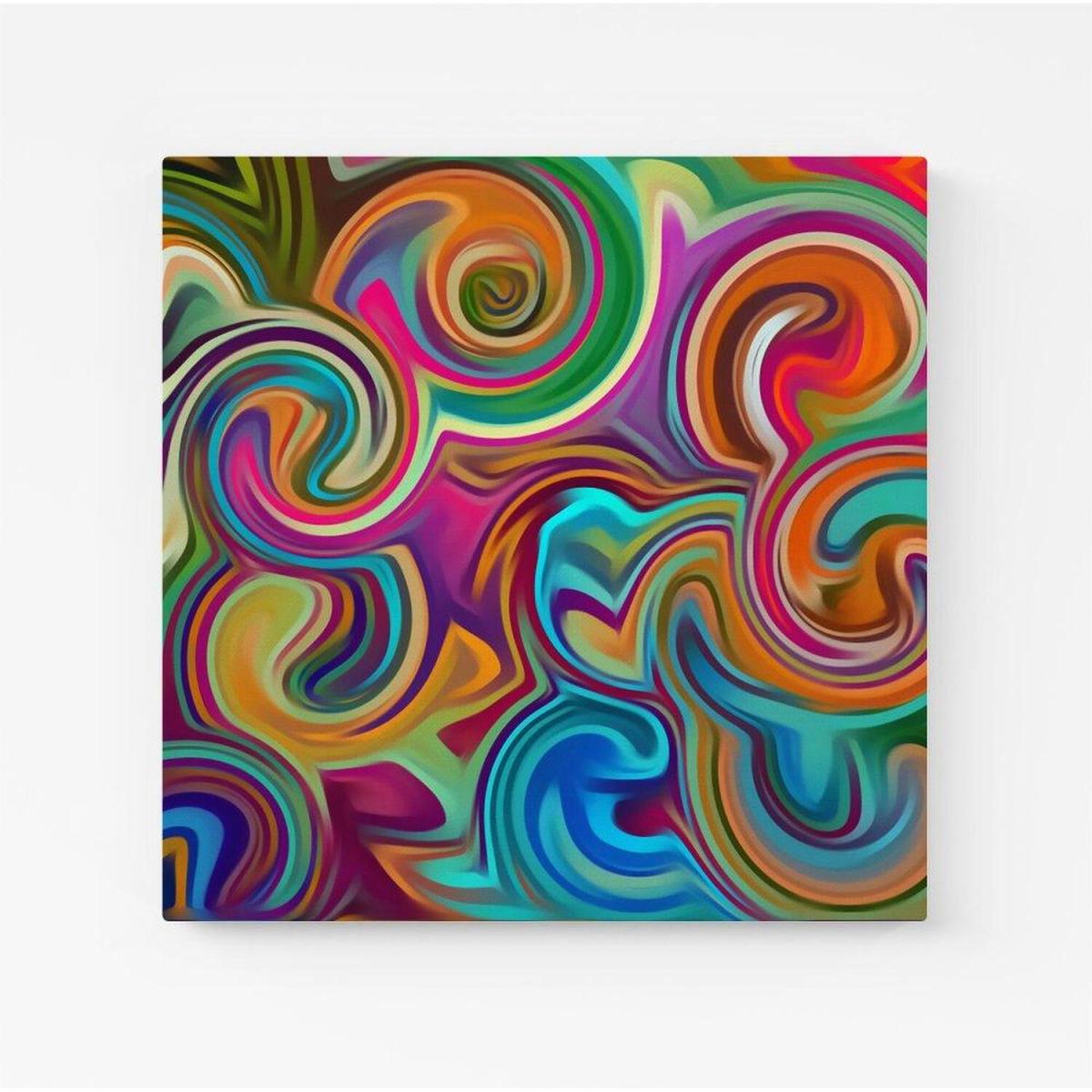Colourful Wave Pattern Canvas Print - Red / Medium – image 2