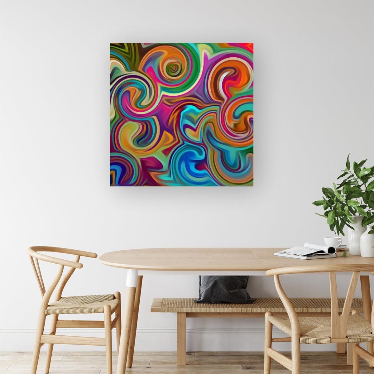 Colourful Wave Pattern Canvas Print - Red / Medium – image 1