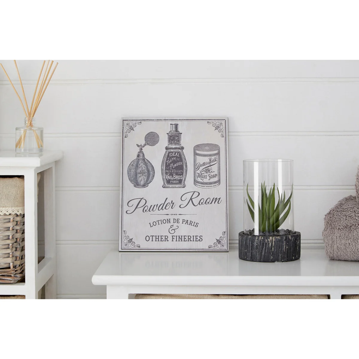 Madera Powder Room Wall Plaque - Black, Grey – image 2