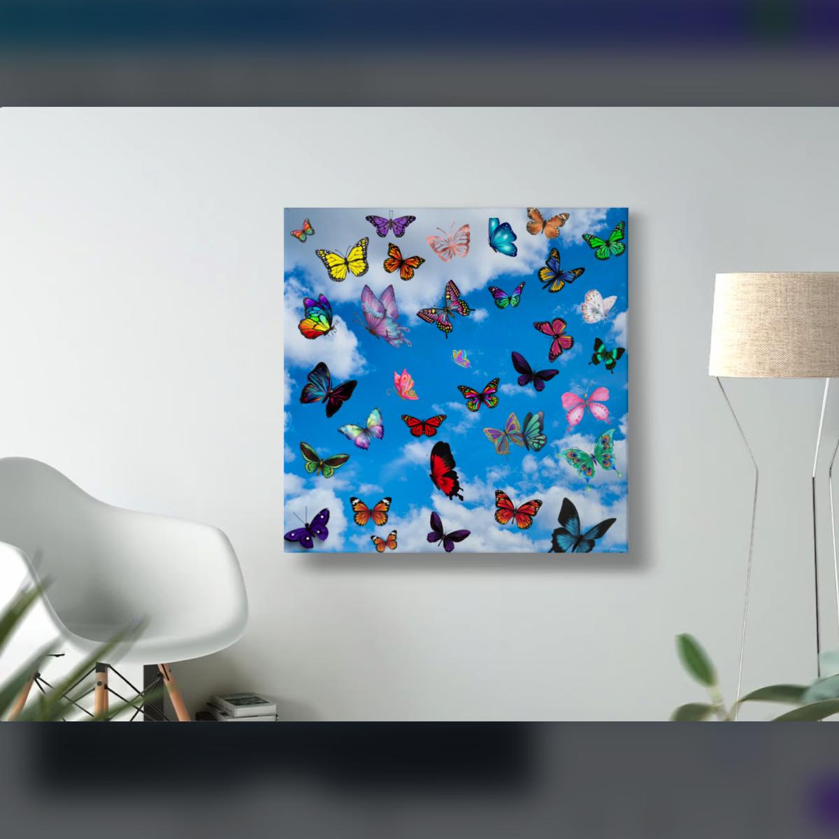 Butterflies Canvas - Blue – image 2