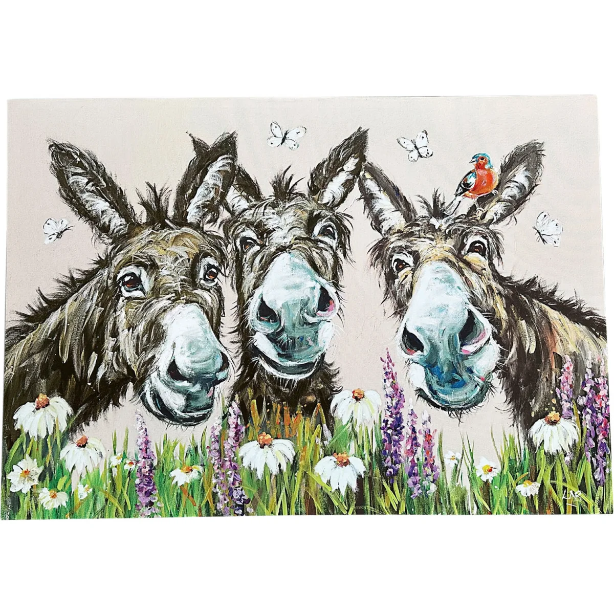 Louise Brown Donkey Trio Canvas Art – image 2