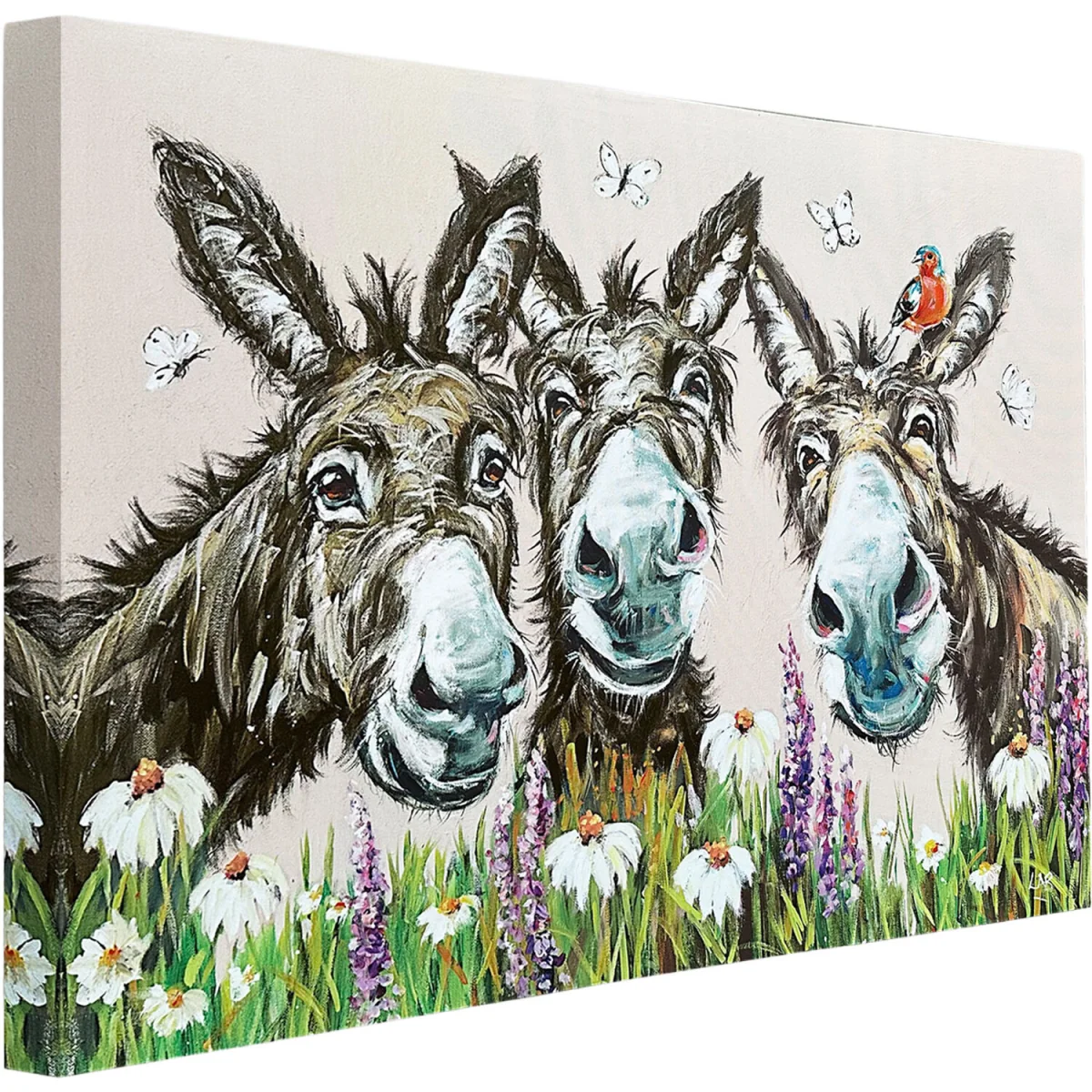 Louise Brown Donkey Trio Canvas Art – image 3