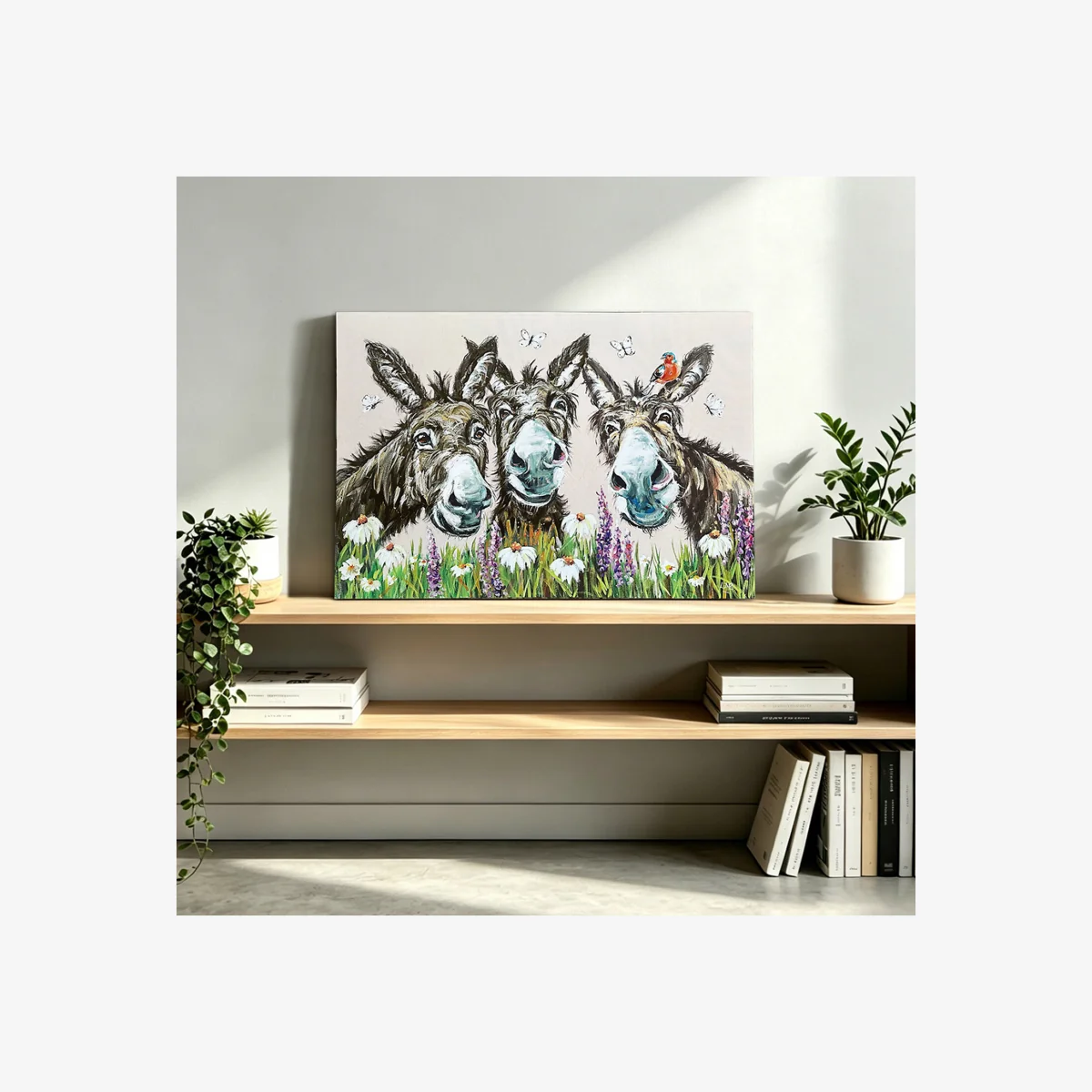 Louise Brown Donkey Trio Canvas Art – image 1