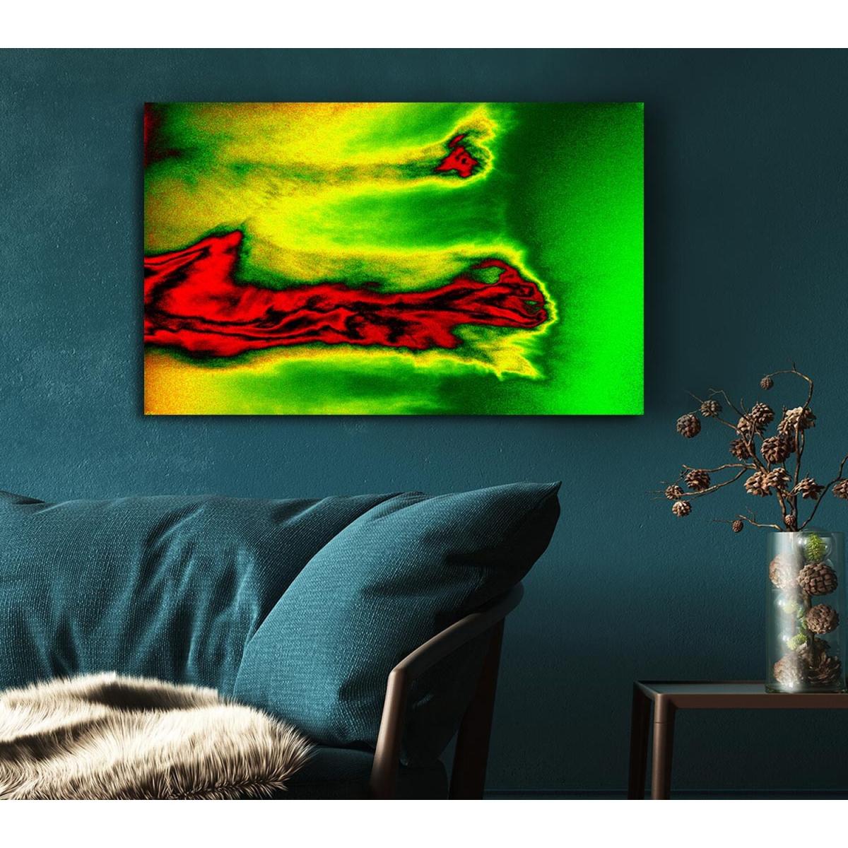 Red Liquid Lava Canvas Print Wall Art - Yellow / 35.56cm – image 4