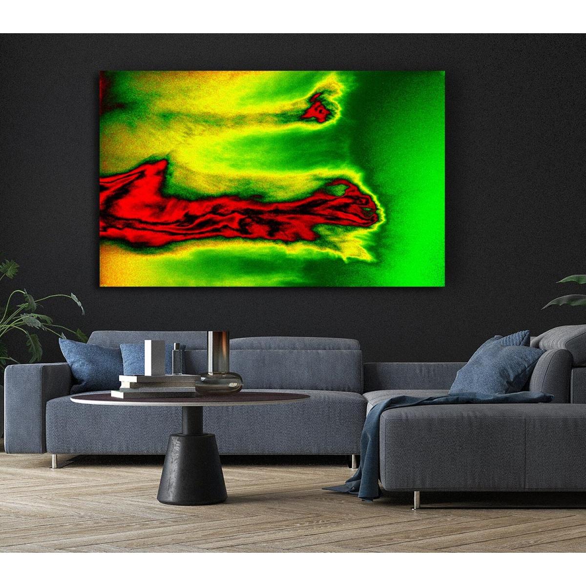 Red Liquid Lava Canvas Print Wall Art - Yellow / 35.56cm – image 5
