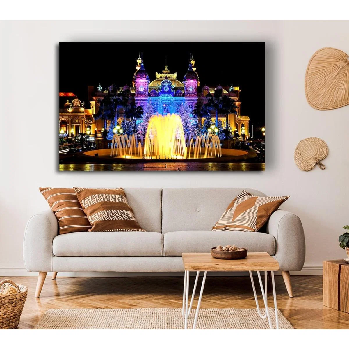 Monte Carlo Casino Canvas Print Wall Art - Yellow / 35.56cm – image 3