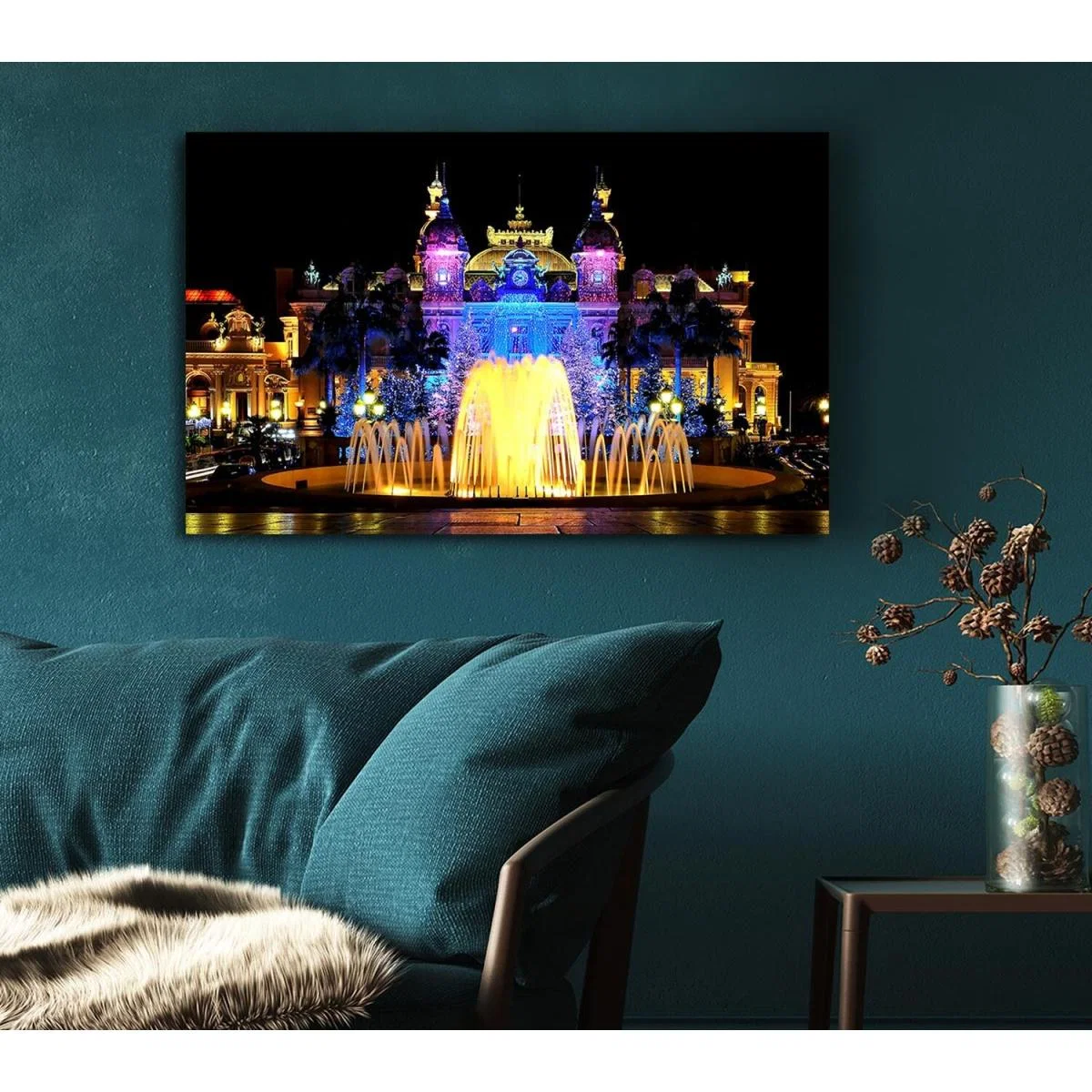 Monte Carlo Casino Canvas Print Wall Art - Yellow / 35.56cm – image 4