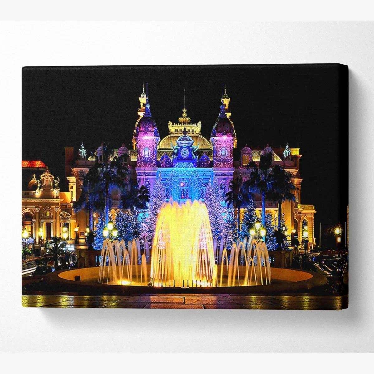 Monte Carlo Casino Canvas Print Wall Art - Yellow / 35.56cm – image 1