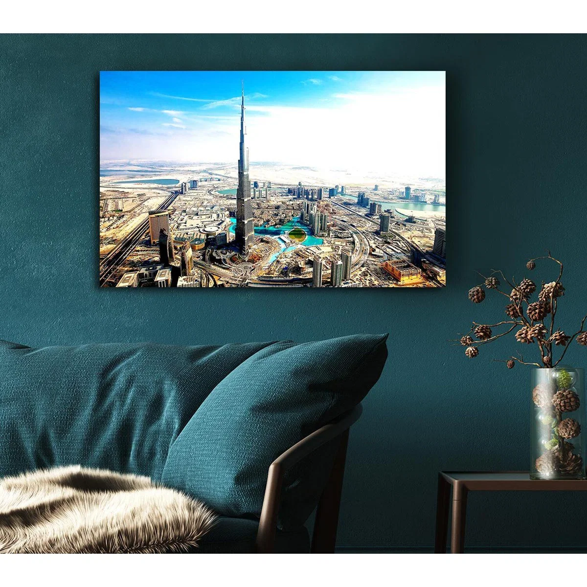 Burj Khalifa Aka Burj Dubai Canvas Print Wall Art - Yellow / 81.28cm – image 4