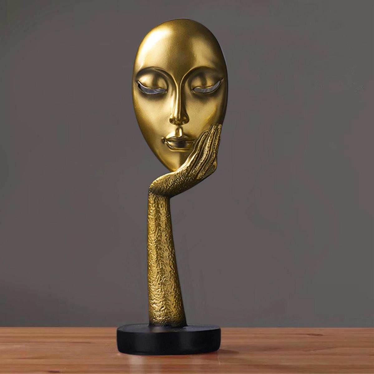 Creative Thinking Face Figurine Sculpture - White / 29cm – image 4