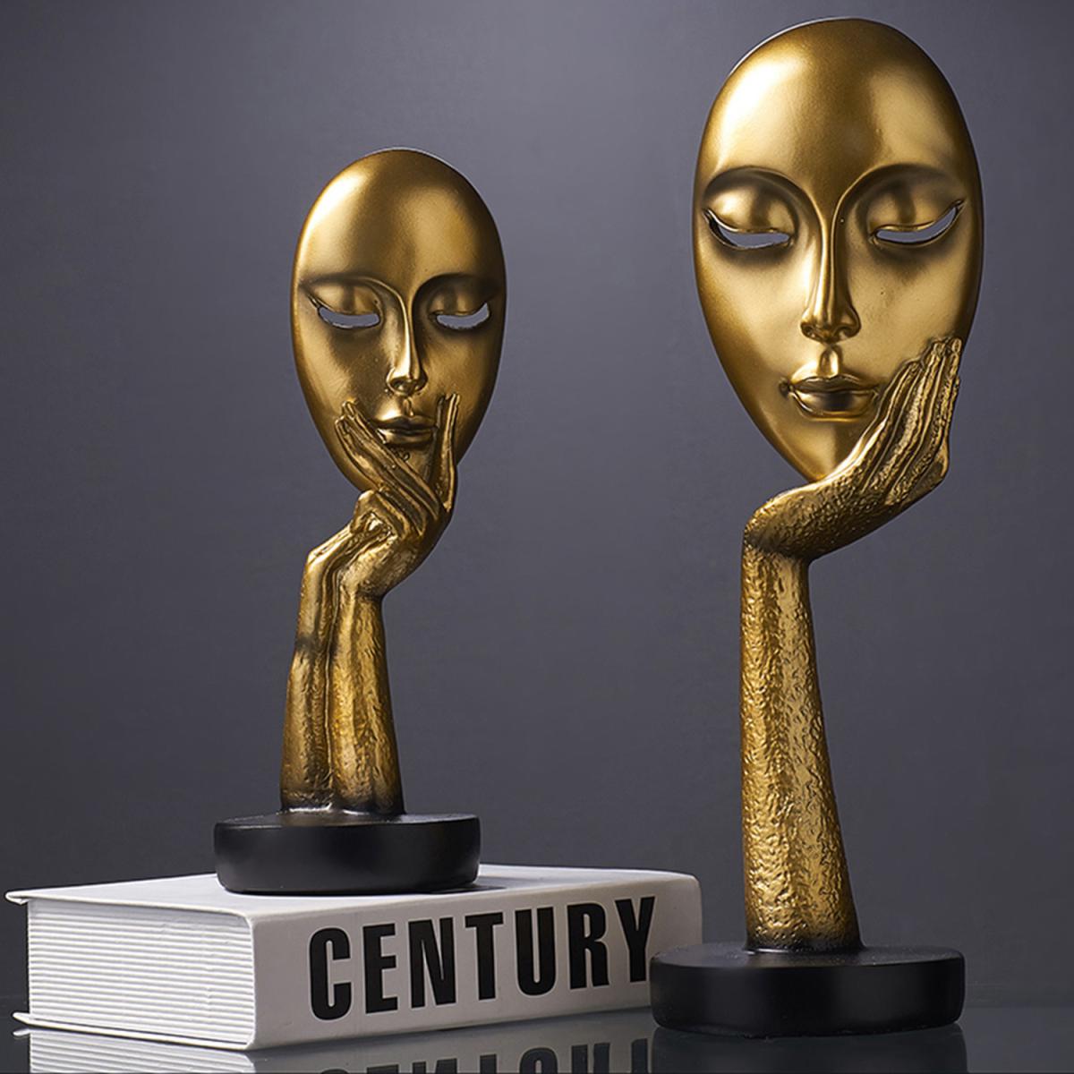 Creative Thinking Face Figurine Sculpture - White / 29cm – image 6