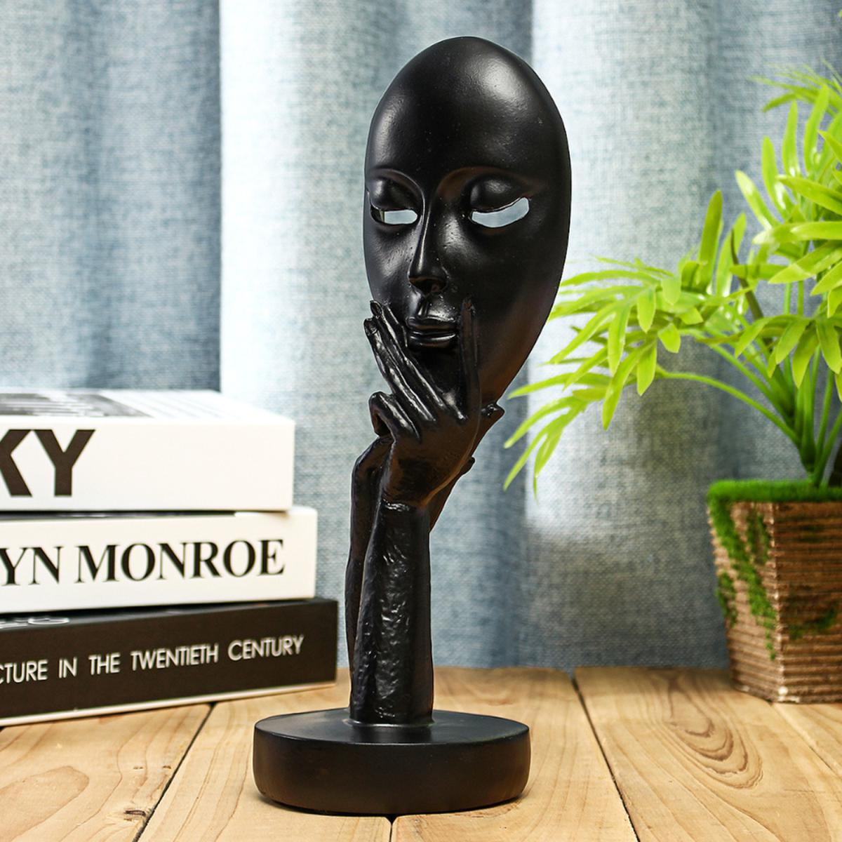 Creative Thinking Face Figurine Sculpture - White / 29cm – image 7