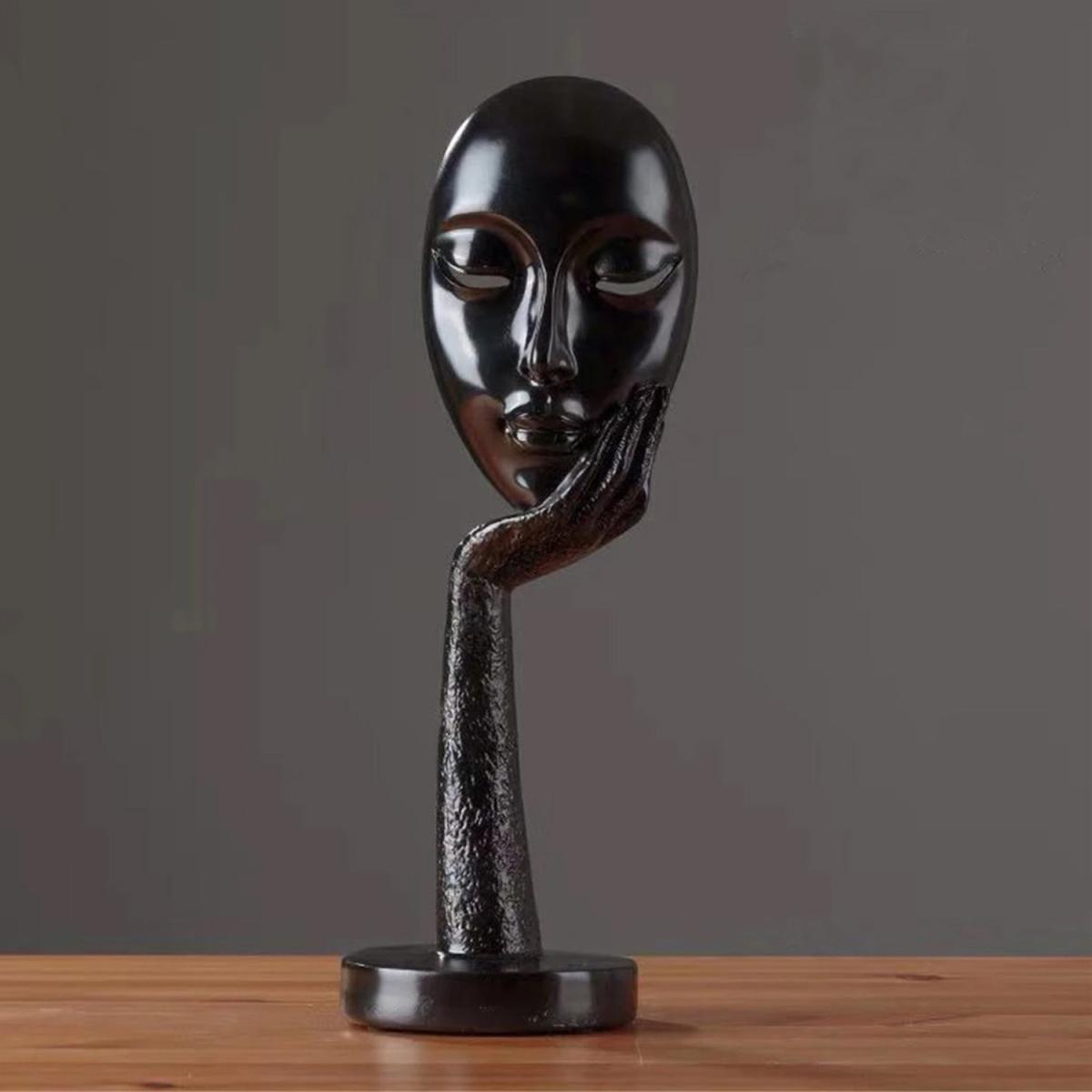 Creative Thinking Face Figurine Sculpture - White / 29cm – image 8