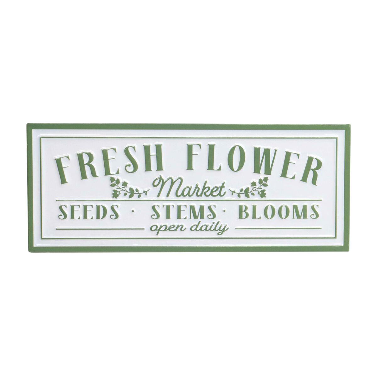 Indoor/Outdoor Flower Market Plaque - Green